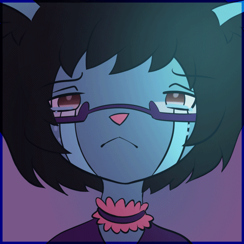 A blue cat crying